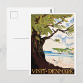 Carte Postale Danemark, Chêne sur la plage (Devant / Derrière)