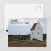 Carte Postale Danemark, église de Skagen recouverte de sable Car (Devant / Derrière)