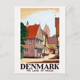 Carte Postale Danemark La Terre de la Paix Poster vintage 1936