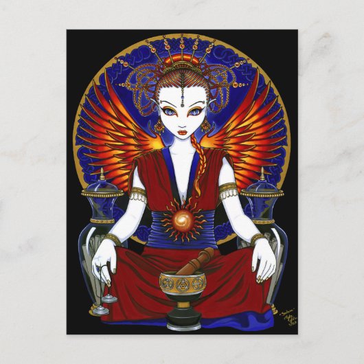 Carte postale d'ange du feu de déesse de "Solara" (Devant)