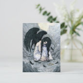 Carte postale d'ange tombée par halo cassé (Debout devant)