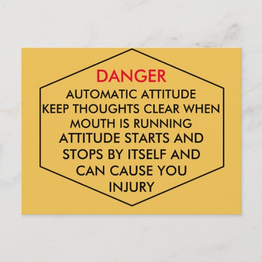 CARTE POSTALE DANGER (Devant)