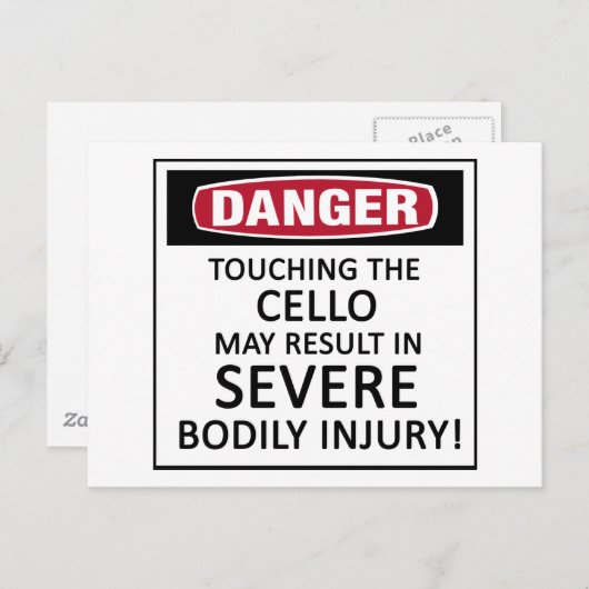 Carte Postale Danger Cello (Devant / Derrière)