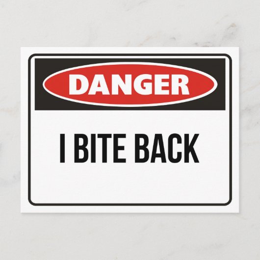 Carte Postale Danger - Je Me Bite De Retour (Devant)