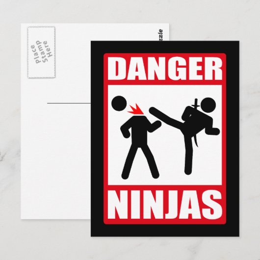 Carte Postale Danger Ninjas (Devant / Derrière)