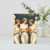 Carte postale d'anges buvant de la bière (Debout devant)