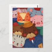 Carte postale d'animaux mignons (Devant / Derrière)