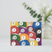 Carte postale d'anniversaire 19 ans Billiard Balls (Debout devant)