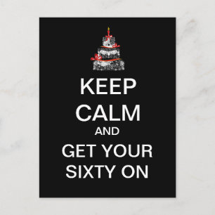Carte postale d'anniversaire 60 ans KEEP CALM Mod 