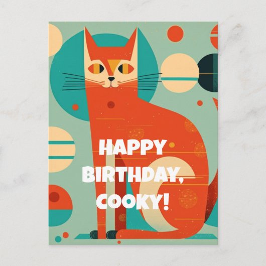Carte postale d'anniversaire Abstraite de chats du (Devant)