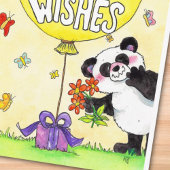 Carte postale d'anniversaire Adorable Panda Timide