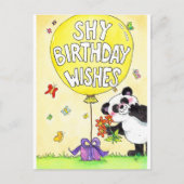 Carte postale d'anniversaire Adorable Panda Timide (Devant)