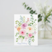 Carte postale d'anniversaire aquarelle (Debout devant)
