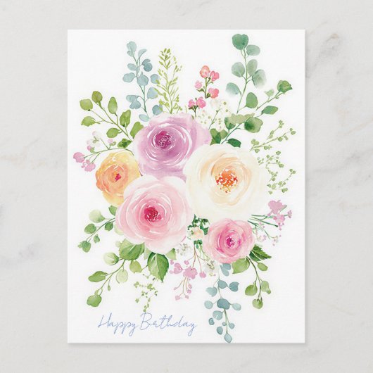 Carte postale d'anniversaire aquarelle (Devant)
