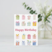 Carte postale d'anniversaire aquarelle (Debout devant)