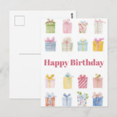 Carte postale d'anniversaire aquarelle (Devant / Derrière)