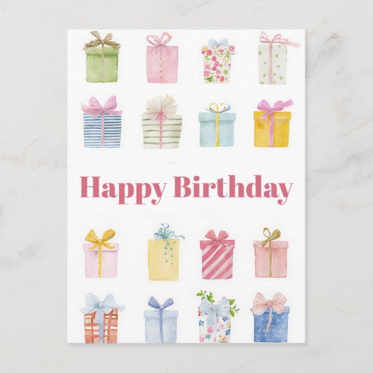 Carte postale d'anniversaire aquarelle (Devant)