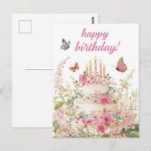 Carte postale d'anniversaire aquarelle (Devant / Derrière)