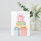 Carte postale d'anniversaire aquarelle (Debout devant)