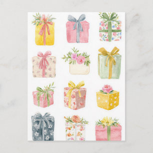 Carte postale d'anniversaire aquarelle