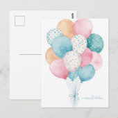 Carte postale d'anniversaire aquarelle (Devant / Derrière)