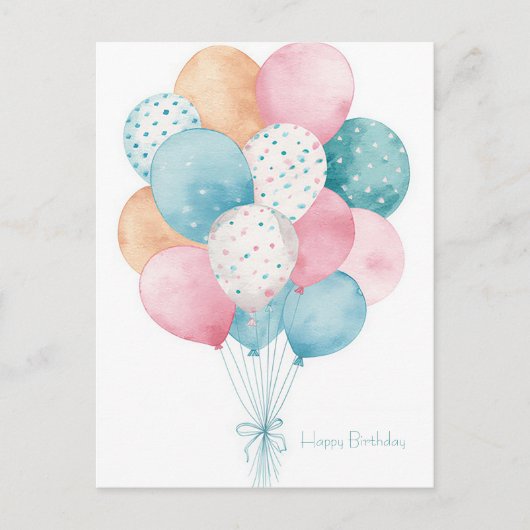 Carte postale d'anniversaire aquarelle (Devant)