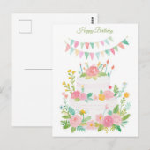 Carte postale d'anniversaire aquarelle (Devant / Derrière)