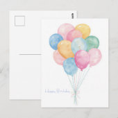Carte postale d'anniversaire aquarelle (Devant / Derrière)