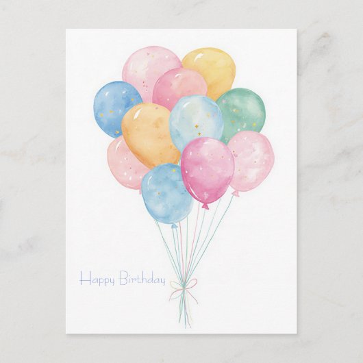 Carte postale d'anniversaire aquarelle (Devant)