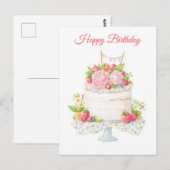 Carte postale d'anniversaire aquarelle (Devant / Derrière)