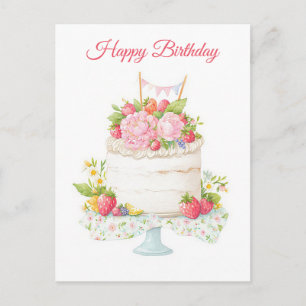 Carte postale d'anniversaire aquarelle