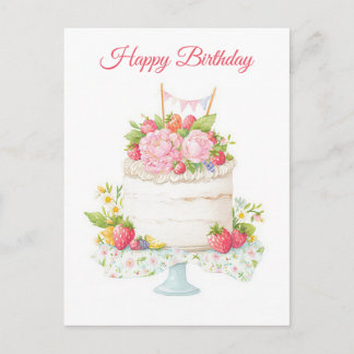 Carte postale d'anniversaire aquarelle