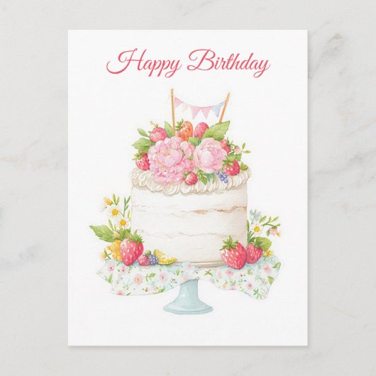 Carte postale d'anniversaire aquarelle (Devant)