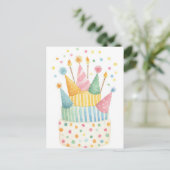 Carte postale d'anniversaire aquarelle (Debout devant)