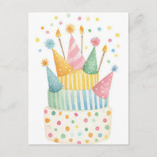 Carte postale d'anniversaire aquarelle