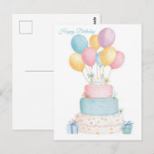 Carte postale d'anniversaire aquarelle (Devant / Derrière)