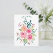 Carte postale d'anniversaire aquarelle (Debout devant)
