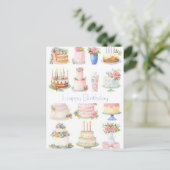 Carte postale d'anniversaire aquarelle (Debout devant)