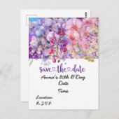 Carte postale d'anniversaire avec fleur d'orchidée (Devant / Derrière)