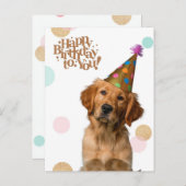 Carte postale d'anniversaire avec un chiot en chap (Devant / Derrière)