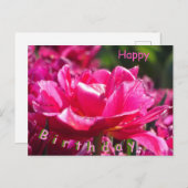 Carte postale d'anniversaire avec une belle tulipe (Devant / Derrière)