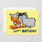 Carte postale d'anniversaire Baleine Clin d'œil (Devant / Derrière)