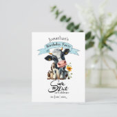 Carte postale d'anniversaire Black Cow Birthday Bo (Debout devant)