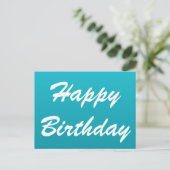 Carte postale d'anniversaire bleu vif (Debout devant)