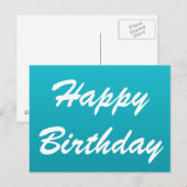 Carte postale d'anniversaire bleu vif (Devant / Derrière)