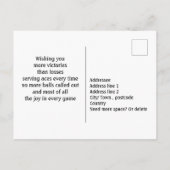 Carte postale d'anniversaire Blue Tennis 🎾 (Dos)