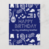 Carte postale d'anniversaire Blue Tennis 🎾 (Devant)