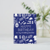 Carte postale d'anniversaire Blue Tennis 🎾 (Debout devant)