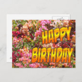 Carte postale d'anniversaire Bougainville Orange (Devant / Derrière)