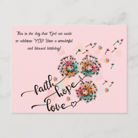 Carte postale d'anniversaire chrétien (Devant)